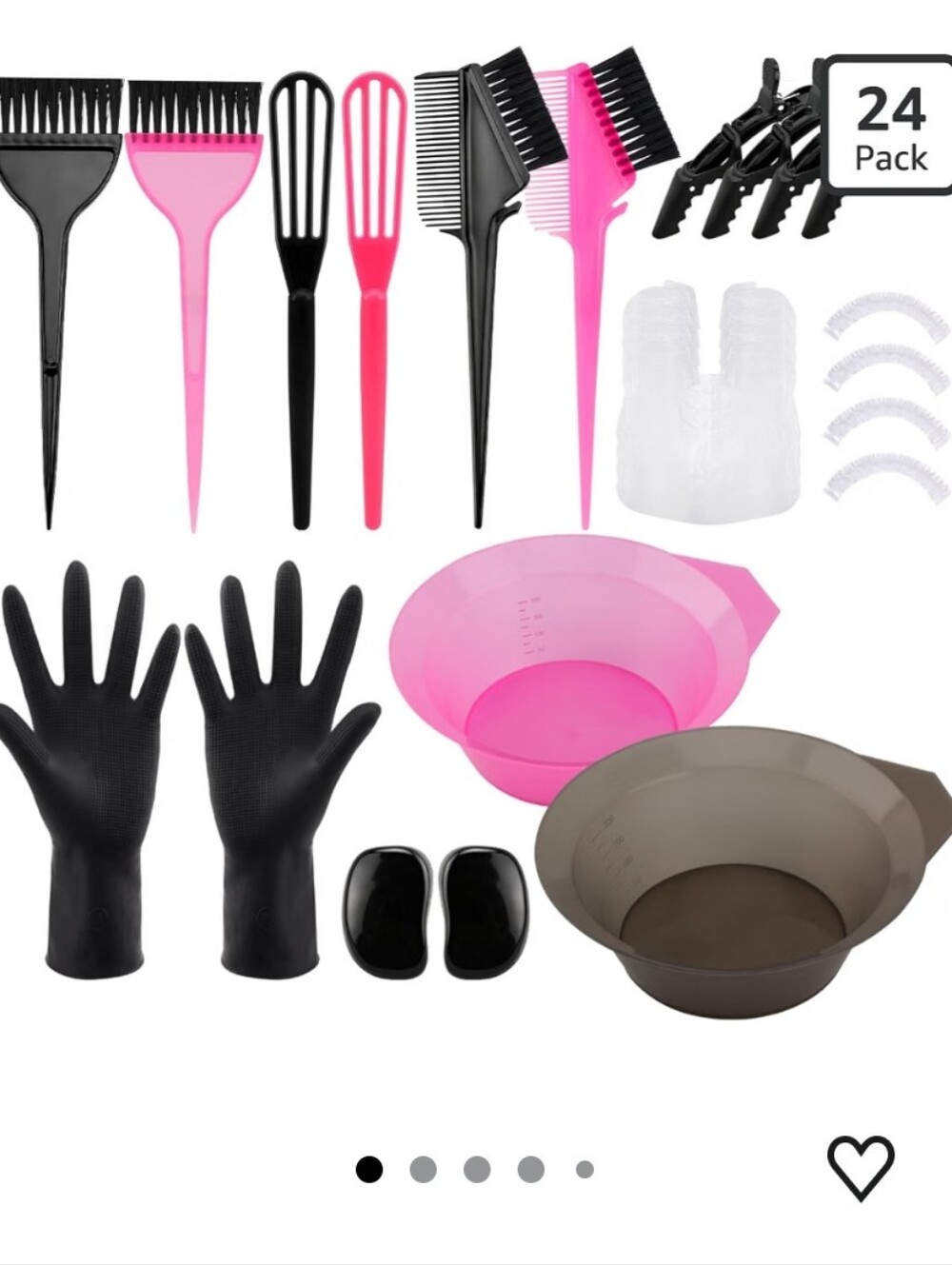 24Pcs Hair Dye Kit, Dual-Color Brush and Bowl Coloring Tool Set